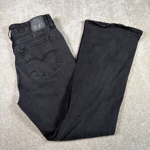 Levis 726 Flare Jeans Womens 32 (FITS 32 X 31) Faded Black Denim Stretch